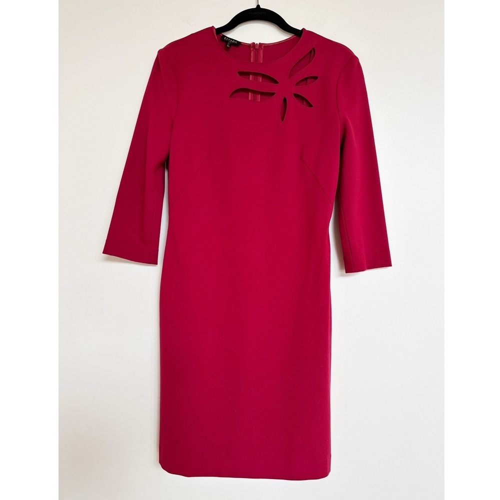 Escada Red Cutout Half Sleeve Dress Size 36 or US Small